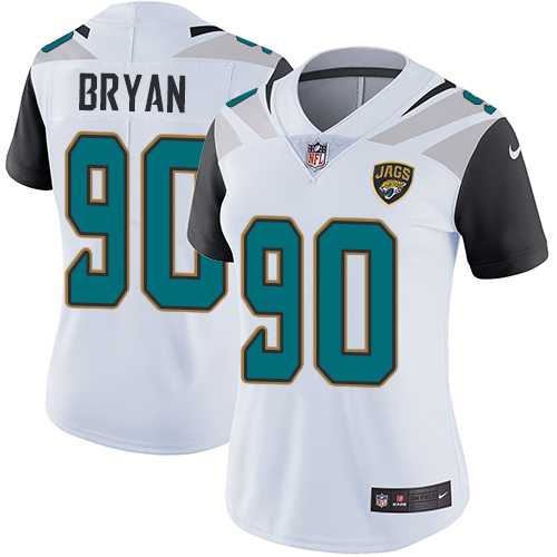 Women's Nike Jacksonville Jaguars #90 Taven Bryan White Stitched NFL Vapor Untouchable Limited Jersey