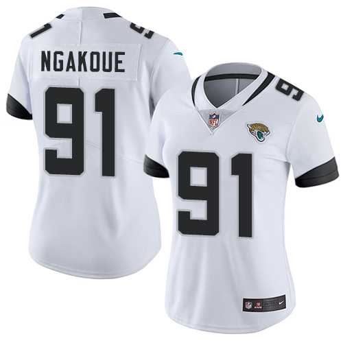 Women's Nike Jacksonville Jaguars #91 Yannick Ngakoue White Stitched NFL Vapor Untouchable Limited Jersey