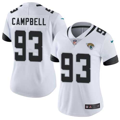 Women's Nike Jacksonville Jaguars #93 Calais Campbell White Stitched NFL Vapor Untouchable Limited Jersey