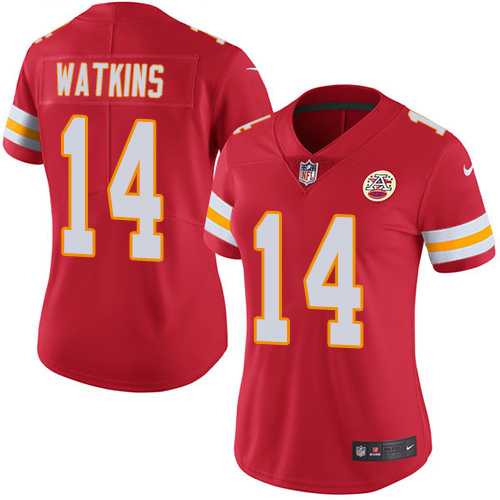 Women's Nike Kansas City Chiefs #14 Sammy Watkins Red Team Color Stitched NFL Vapor Untouchable Limited Jersey Women's Nike Kansas City Chiefs #14 Sammy Watkins Red Team Color Stitched NFL Vapor Untouchable Limited Jersey
