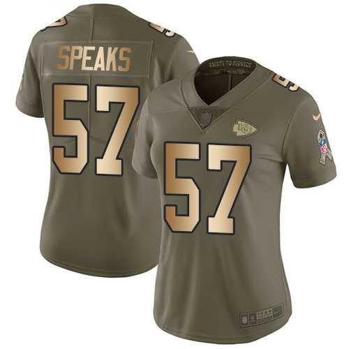 Women's Nike Kansas City Chiefs #57 Breeland Speaks Olive Gold Stitched NFL Limited 2017 Salute to Service Jersey