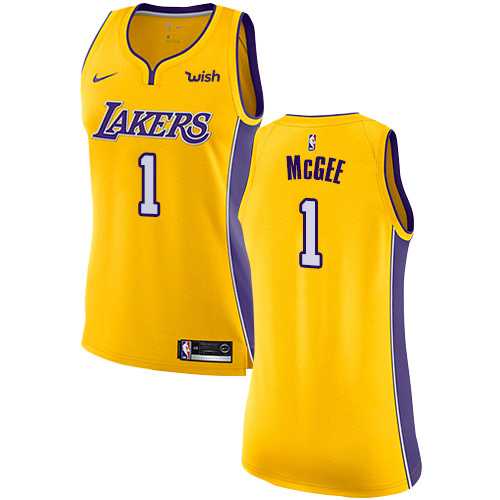 Women's Nike Los Angeles Lakers #1 JaVale McGee Gold NBA Swingman Icon Edition Jersey