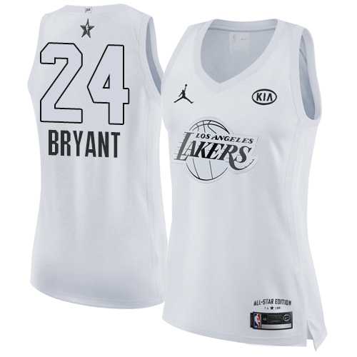 Women's Nike Los Angeles Lakers #24 Kobe Bryant White NBA Jordan Swingman 2018 All-Star Game Jersey