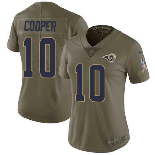 Women's Nike Los Angeles Rams #10 Pharoh Cooper Olive Stitched NFL Limited 2017 Salute to Service Jersey