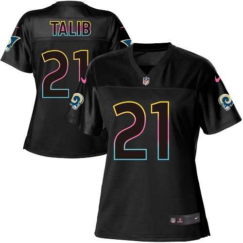 Women's Nike Los Angeles Rams #21 Aqib Talib Black NFL Fashion Game Jersey