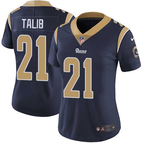 Women's Nike Los Angeles Rams #21 Aqib Talib Navy Blue Team Color Stitched NFL Vapor Untouchable Limited Jersey