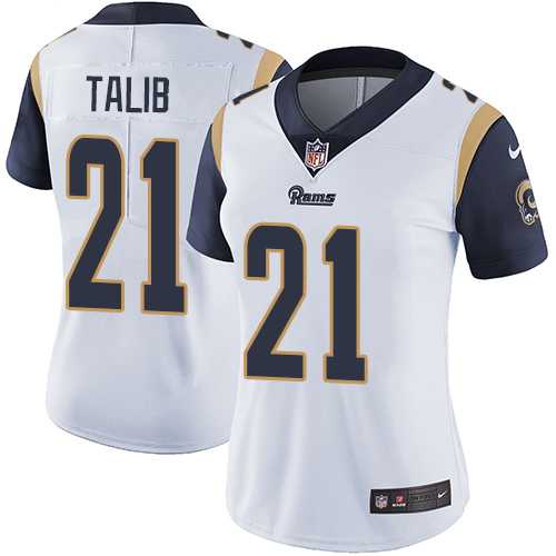 Women's Nike Los Angeles Rams #21 Aqib Talib White Stitched NFL Vapor Untouchable Limited Jersey