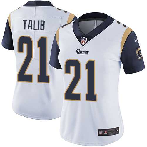 Women's Nike Los Angeles Rams #21 Aqib Talib White Stitched NFL Vapor Untouchable Limited Jersey Women's Nike Los Angeles Rams #21 Aqib Talib White Stitched NFL Vapor Untouchable Limited Jersey
