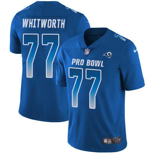 Women's Nike Los Angeles Rams #77 Andrew Whitworth Royal Stitched NFL Limited NFC 2018 Pro Bowl Jersey