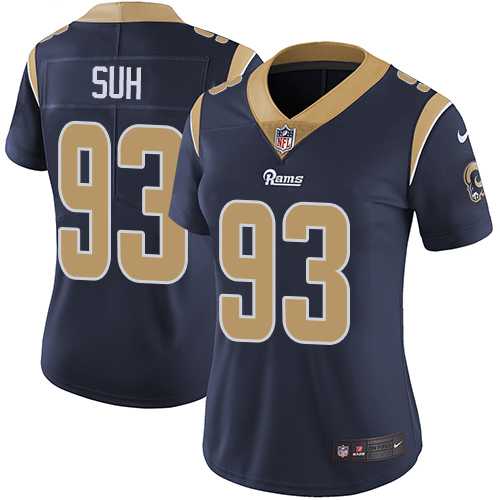 Women's Nike Los Angeles Rams #93 Ndamukong Suh Navy Blue Team Color Stitched NFL Vapor Untouchable Limited Jersey