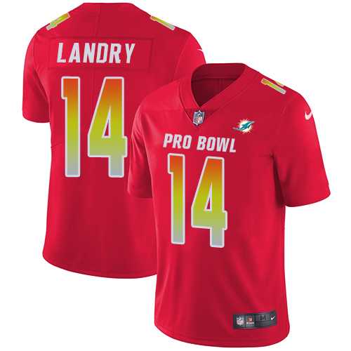 Women's Nike Miami Dolphins #14 Jarvis Landry Red Stitched NFL Limited AFC 2018 Pro Bowl Jersey