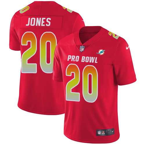 Women's Nike Miami Dolphins #20 Reshad Jones Red Stitched NFL Limited AFC 2018 Pro Bowl Jersey