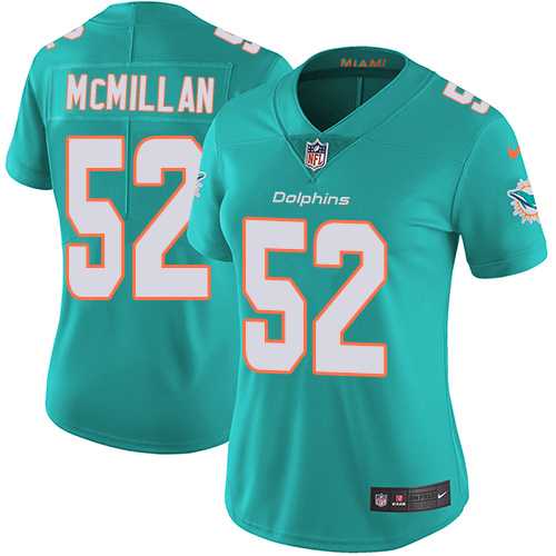 Women's Nike Miami Dolphins #52 Raekwon McMillan Aqua Green Team Color Stitched NFL Vapor Untouchable Limited Jersey