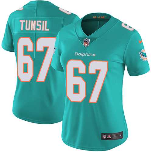 Women's Nike Miami Dolphins #67 Laremy Tunsil Aqua Green Team Color Stitched NFL Vapor Untouchable Limited Jersey