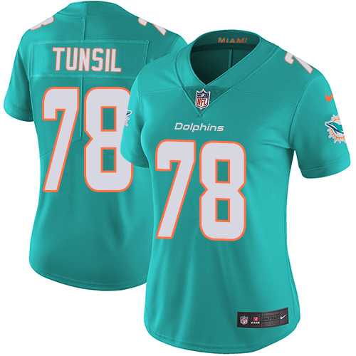 Women's Nike Miami Dolphins #78 Laremy Tunsil Aqua Green Team Color Stitched NFL Vapor Untouchable Limited Jersey