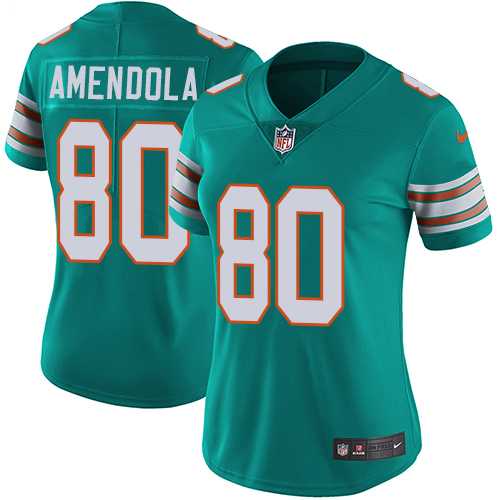 Women's Nike Miami Dolphins #80 Danny Amendola Aqua Green Alternate Stitched NFL Vapor Untouchable Limited Jersey