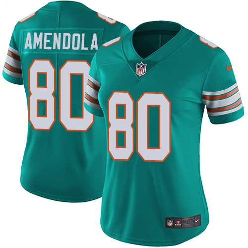 Women's Nike Miami Dolphins #80 Danny Amendola Aqua Green Alternate Stitched NFL Vapor Untouchable Limited Jersey Women's Nike Miami Dolphins #80 Danny Amendola Aqua Green Alternate Stitched NFL Vapor Untouchable Limited Jersey