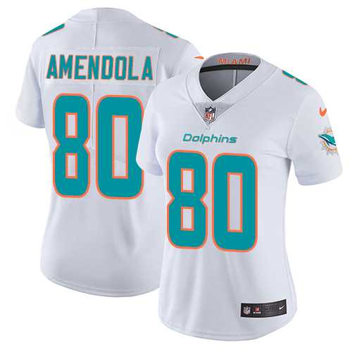 Women's Nike Miami Dolphins #80 Danny Amendola White Stitched NFL Vapor Untouchable Limited Jersey