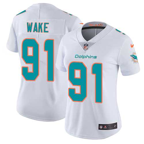 Women's Nike Miami Dolphins #91 Cameron Wake White Stitched NFL Vapor Untouchable Limited Jersey