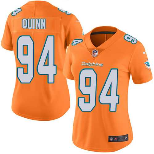 Women's Nike Miami Dolphins #94 Robert Quinn Orange Stitched NFL Limited Rush Jersey