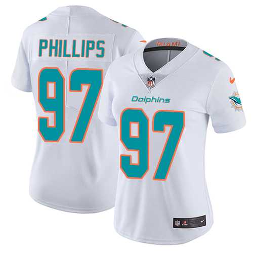 Women's Nike Miami Dolphins #97 Jordan Phillips White Stitched NFL Vapor Untouchable Limited Jersey