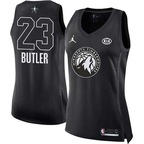 Women's Nike Minnesota Timberwolves #23 Jimmy Butler Black NBA Jordan Swingman 2018 All-Star Game Jersey