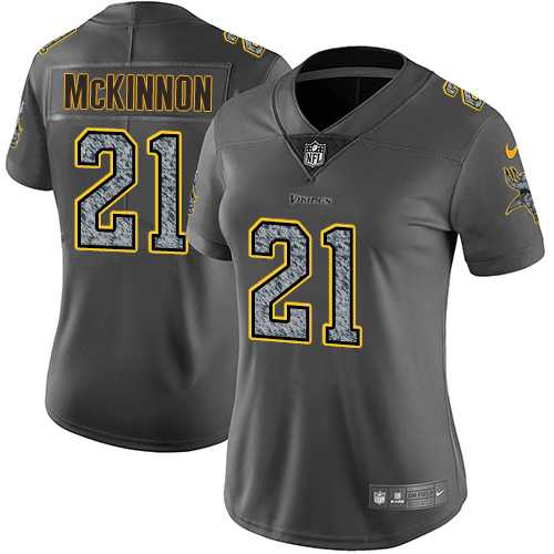 Women's Nike Minnesota Vikings #21 Jerick McKinnon Gray Static NFL Vapor Untouchable Limited Jersey