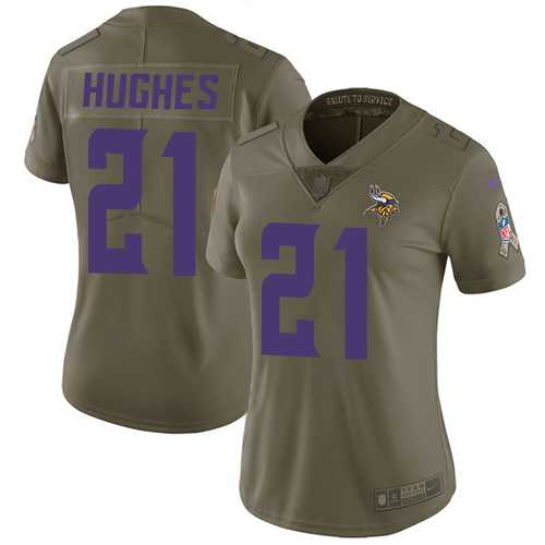 Women's Nike Minnesota Vikings #21 Mike Hughes Olive Stitched NFL Limited 2017 Salute to Service Jersey Women's Nike Minnesota Vikings #21 Mike Hughes Olive Stitched NFL Limited 2017 Salute to Service Jersey