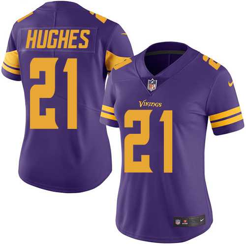 Women's Nike Minnesota Vikings #21 Mike Hughes Purple Stitched NFL Limited Rush Jersey