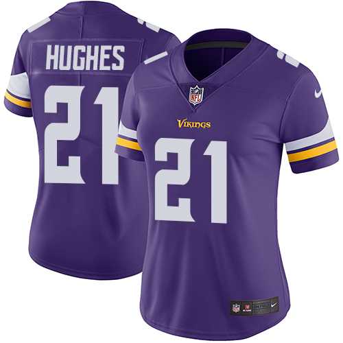 Women's Nike Minnesota Vikings #21 Mike Hughes Purple Team Color Stitched NFL Vapor Untouchable Limited Jersey