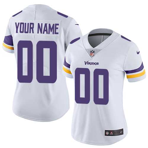 Women's Nike Minnesota Vikings Customized White Vapor Untouchable Limited NFL Jersey