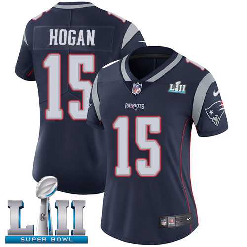 Women's Nike New England Patriots #15 Chris Hogan Navy Blue Team Color Super Bowl LII Stitched NFL Vapor Untouchable Limited Jersey