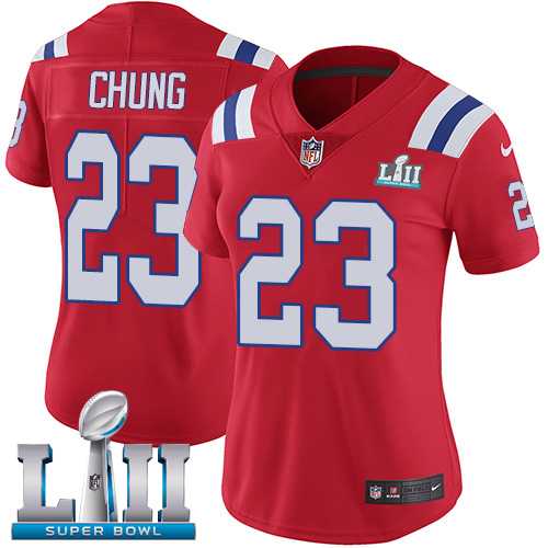 Women's Nike New England Patriots #23 Patrick Chung Red Alternate Super Bowl LII Stitched NFL Vapor Untouchable Limited Jersey