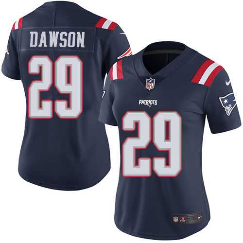 Women's Nike New England Patriots #29 Duke Dawson Navy Blue Stitched NFL Limited Rush Jersey