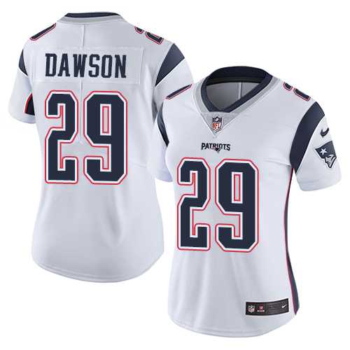 Women's Nike New England Patriots #29 Duke Dawson White Stitched NFL Vapor Untouchable Limited Jersey