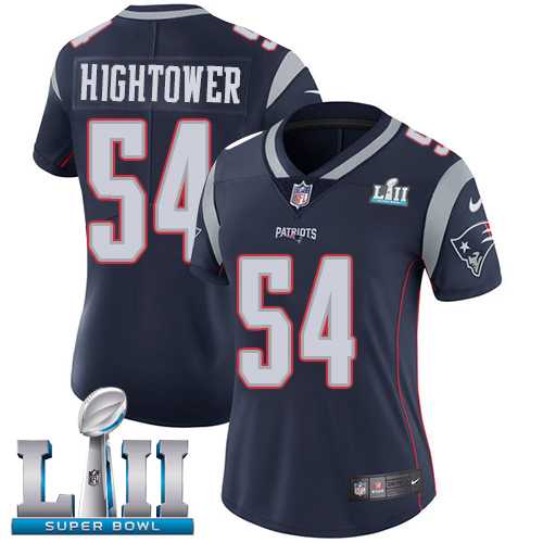 Women's Nike New England Patriots #54 Dont'a Hightower Navy Blue Team Color Super Bowl LII Stitched NFL Vapor Untouchable Limited Jersey