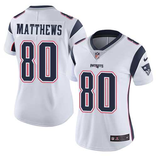 Women's Nike New England Patriots #80 Jordan Matthews White Stitched NFL Vapor Untouchable Limited Jersey