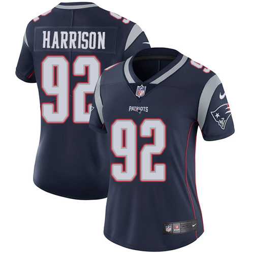 Women's Nike New England Patriots #92 James Harrison Navy Blue Team Color Stitched NFL Vapor Untouchable Limited Jersey