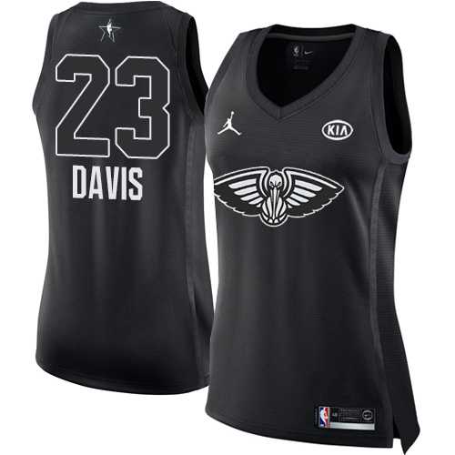 Women's Nike New Orleans Pelicans #23 Anthony Davis Black NBA Jordan Swingman 2018 All-Star Game Jersey