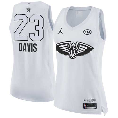 Women's Nike New Orleans Pelicans #23 Anthony Davis White NBA Jordan Swingman 2018 All-Star Game Jersey
