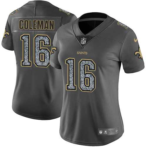 Women's Nike New Orleans Saints #16 Brandon Coleman Gray Static NFL Vapor Untouchable Limited Jersey