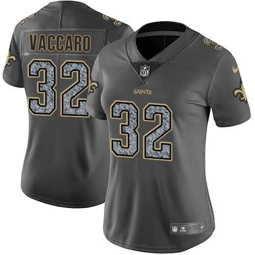 Women's Nike New Orleans Saints #32 Kenny Vaccaro Gray Static NFL Vapor Untouchable Limited Jersey