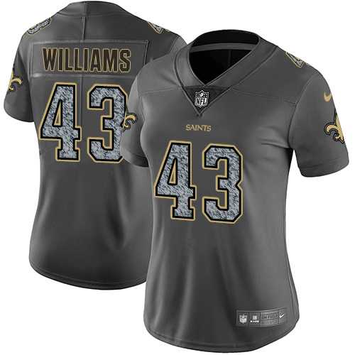 Women's Nike New Orleans Saints #43 Marcus Williams Gray Static NFL Vapor Untouchable Limited Jersey