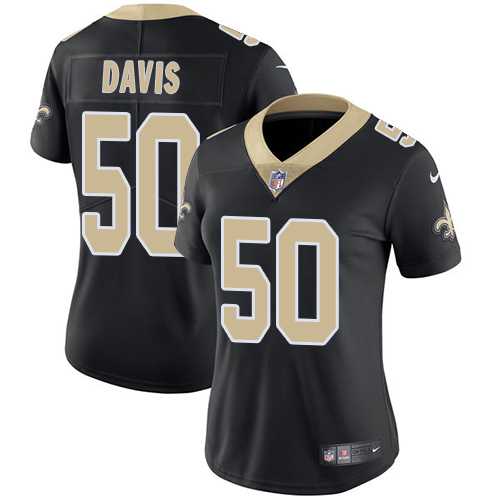Women's Nike New Orleans Saints #50 DeMario Davis Black Team Color Stitched NFL Vapor Untouchable Limited Jersey