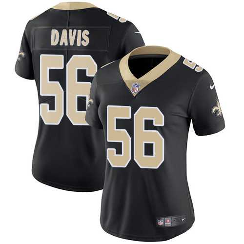 Women's Nike New Orleans Saints #56 DeMario Davis Black Team Color Stitched NFL Vapor Untouchable Limited Jersey