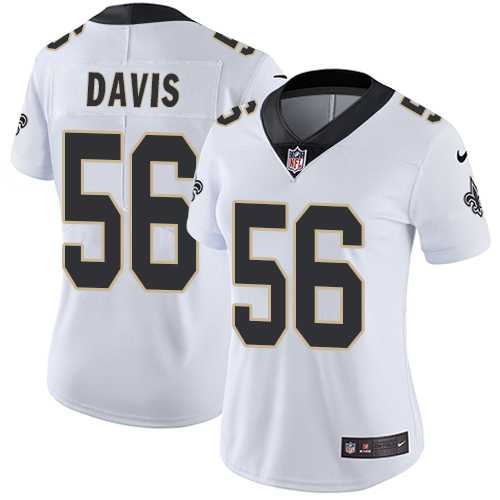 Women's Nike New Orleans Saints #56 DeMario Davis White Stitched NFL Vapor Untouchable Limited Jersey