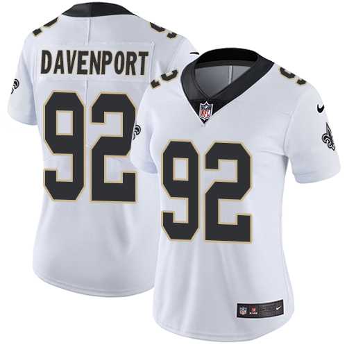 Women's Nike New Orleans Saints #92 Marcus Davenport White Stitched NFL Vapor Untouchable Limited Jersey