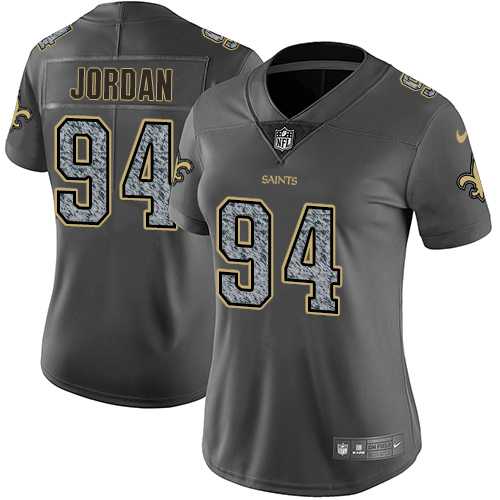 Women's Nike New Orleans Saints #94 Cameron Jordan Gray Static NFL Vapor Untouchable Limited Jersey