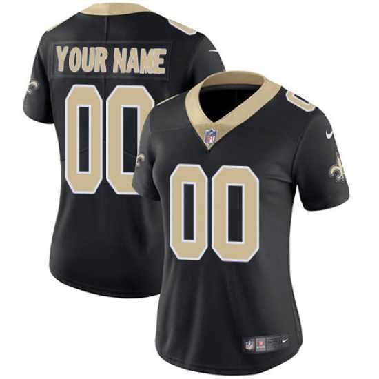 Women's Nike New Orleans Saints Black Team Color Stitched NFL Vapor Untouchable Limited Customized Jersey