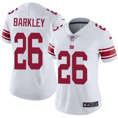 Women's Nike New York Giants #26 Saquon Barkley White Stitched NFL Vapor Untouchable Limited Jersey